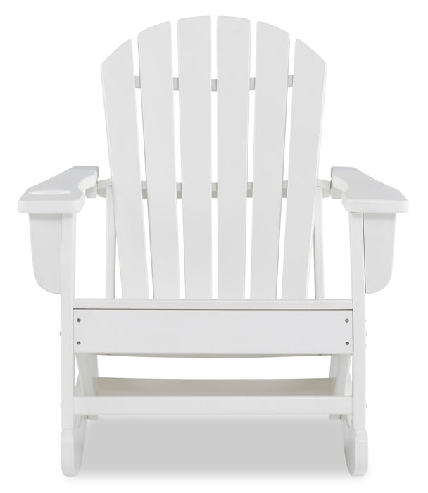 Fauteuil berçant Bask pour la terrasse à l’extérieur, plastique haute densité, résistant aux rayons UV et aux intempéries - blanc
