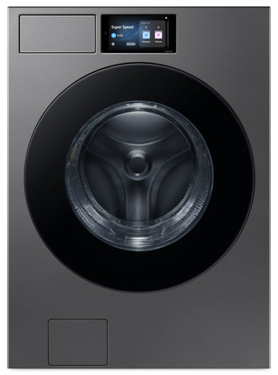 Samsung Bespoke 6.1 Cu. Ft. Front Load Washer with AI Fabric Sensing – Dark Steel - WF90F53ADSA5 | Laveuse Bespoke de Samsung  à chargement frontal de 6,1 pi3 avec détecteur de tissu par IA - acier foncé - WF90F53ADSA5