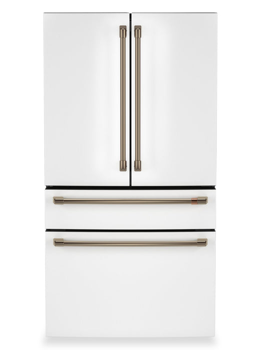 Réfrigérateur intelligent 4 portes Café de 23,2 pi3 et de 36 po de profondeur comptoir à portes françaises - blanc mat - CJE23DP4WW2 