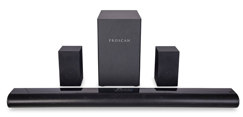 Barre de son à 5.1 canaux avec Bluetooth, caisson d’extrêmes graves câblé et son ambiophonique sans fil (PSB551)