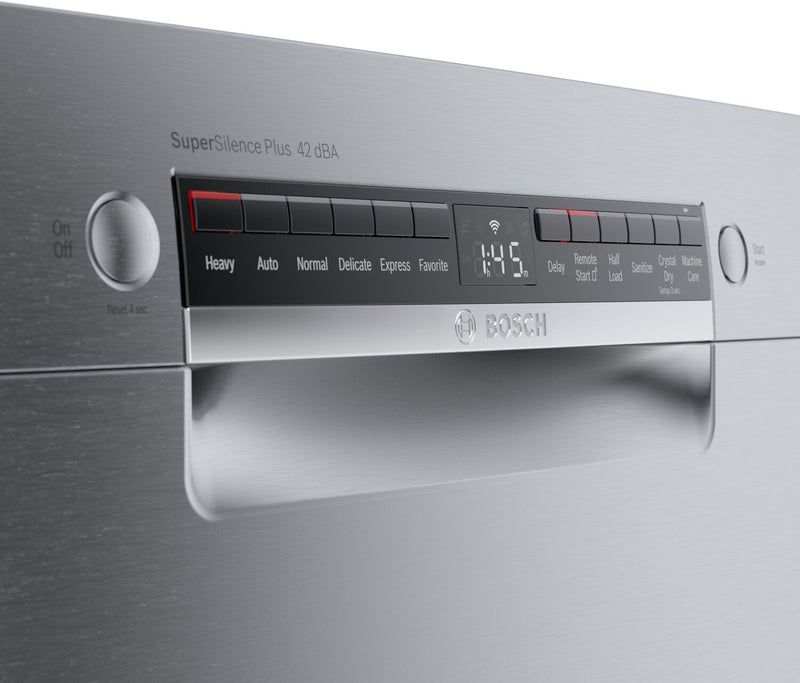 Lave-vaisselle intelligent Bosch série 800 avec commandes à l’avant, CrystalDry et 3e panier - SGE78C55UC 