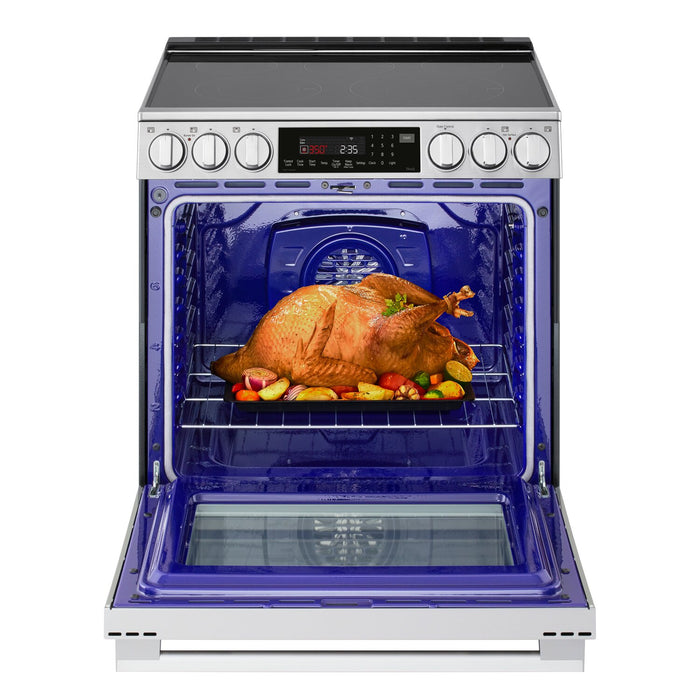Cuisinière intelligente électrique LG de 6,3 pi3 avec friture à air - acier inoxydable résistant aux traces de doigts - LSEL6337XE