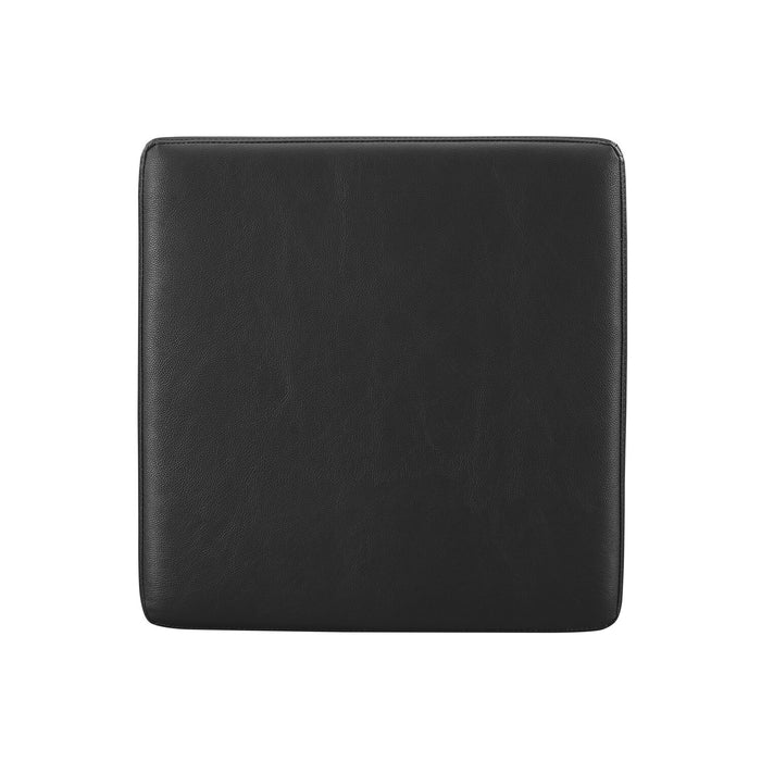Pouf de rangement carré Manitoba de 18 po en similicuir - noir