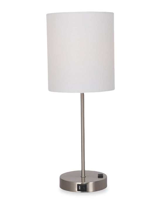 Ensemble 2 lampes de table Chloe de 21 po en métal acier brossé 