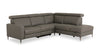 Sofa sectionnel de droite à inclinaison électrique Valentino 3 pièces en cuir véritable avec appuie-têtes réglables - gris