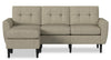 Sofa modulaire BLOK à accoudoirs évasés avec fauteuil long - taupe