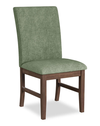 Rain Dining Chair with Cushion Fabric Seat & Back – Green | Chaise de salle à manger Rain avec siège et dossier rembourrés en tissu - verte