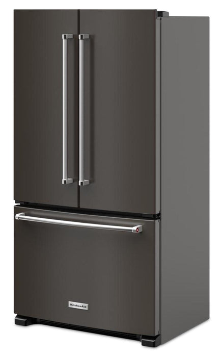 Réfrigérateur KitchenAid de 36 po et de 20 pi3 de profondeur comptoir à portes françaises - acier inoxydable noir - KRFC136RBS