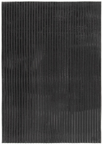Dream Step Memory Foam Channel Dark Grey Faux Fur Area Rug - 7' x 10' | Carpette Dream Step à canaux en fausse fourrure gris foncé avec mousse à mémoire de forme - 7 pi x 10 pi