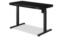  Bureau Metro de 47,24 po à hauteur réglable avec rangement et ports USB - noir
