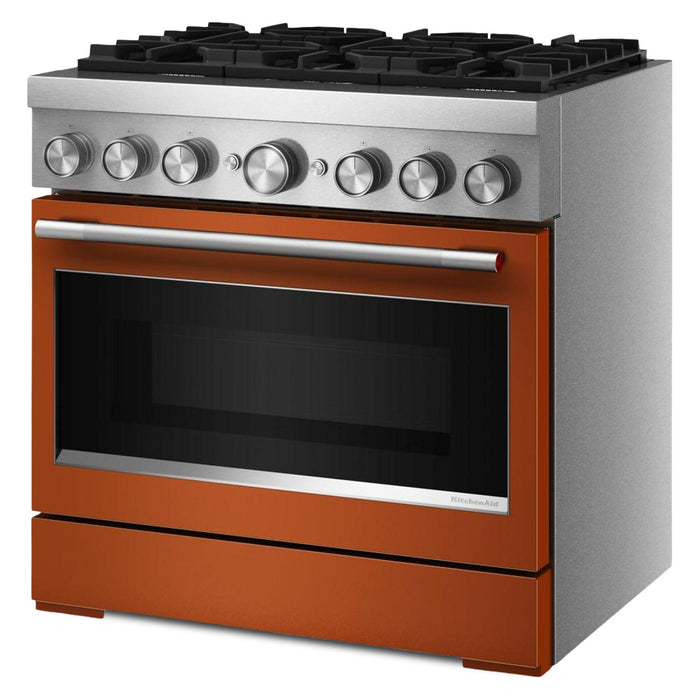 Cuisinière hybride KitchenAid de 5,1 pi3 avec friture à air sans préchauffage - orange brûlée - KFDS936SSC