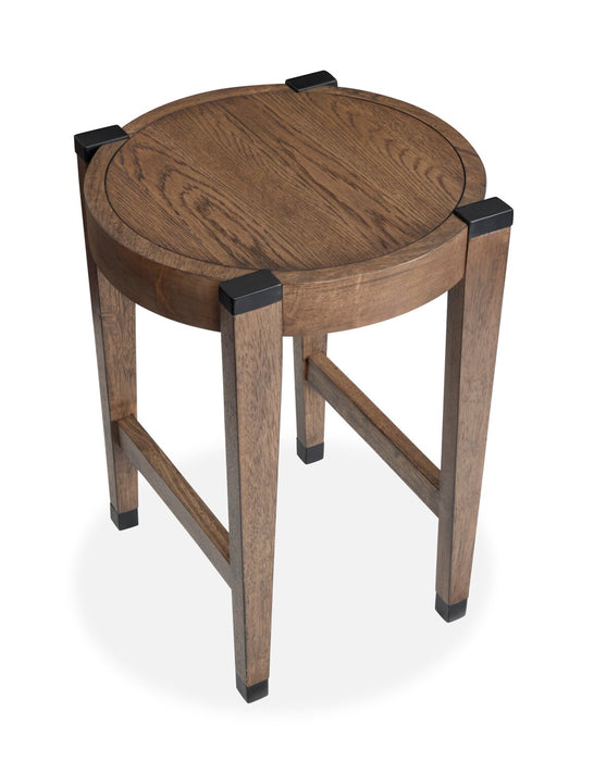 Table de bout ronde Gordon de 18 po en bois massif - brune