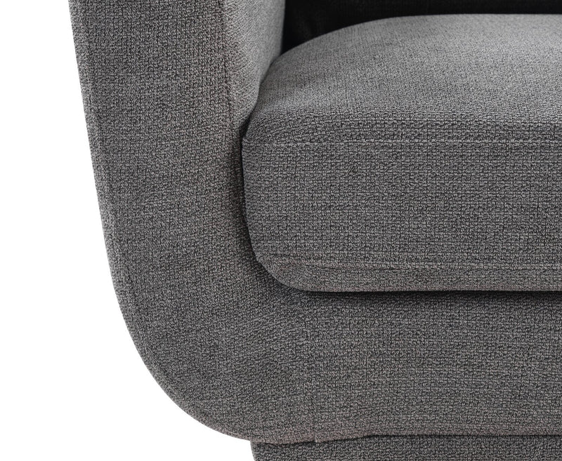 Fauteuil Cosmo de 34 po en tissu avec coussin de dossier capitonné - anthracite