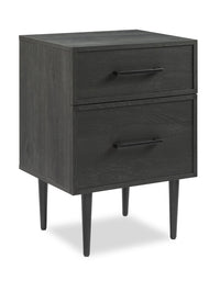  Table de nuit Brax de 18 po (l) x 25,75 po (H) à 2 tiroirs - noire