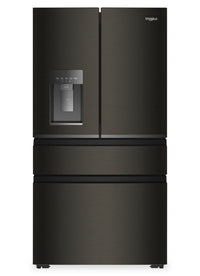  Réfrigérateur Whirlpool de 22 pi3 et de 36 po de profondeur comptoir véritable à portes françaises - acier inoxydable noir - WRMC7036RV