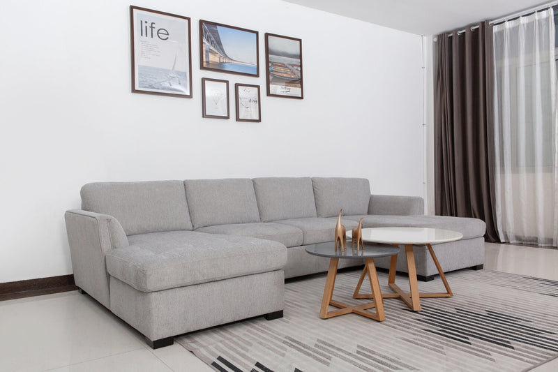 Sofa sectionnel Vault 3 pièces avec causeuse-lit et deux fauteuils longs de rangement - gris