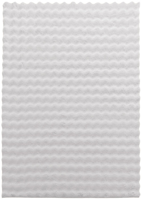Carpette Bubble en fausse fourrure gris clair avec revers en mousse à mémoire de forme - 7 pi x 10 pi