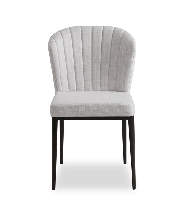 Ensemble de salle à manger Zoe 5 pièces avec table ronde de 47 po (L), dessus en verre, base géométrique en métal et 4 chaises - noir et gris