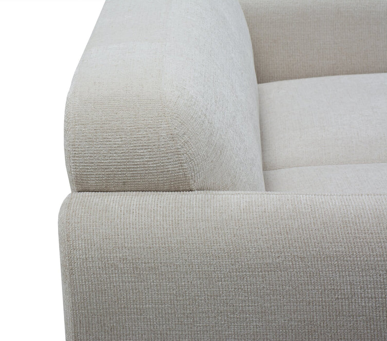Causeuse Sadie de 63 po en tissu avec pattes en hévéa - beige