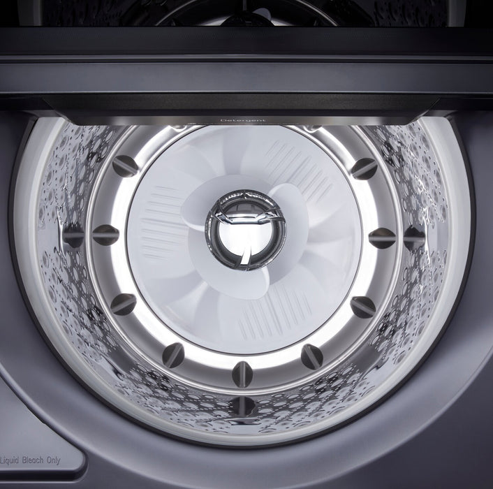 Laveuse intelligente haute efficacité LG à chargement par le haut de 6,1 pi³ - acier noir - WT8405CB
