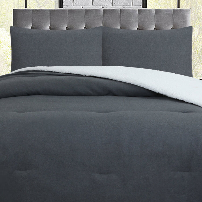 Ensemble d’édredon Alpine Lodge 3 pièces pour très grand lit - gris