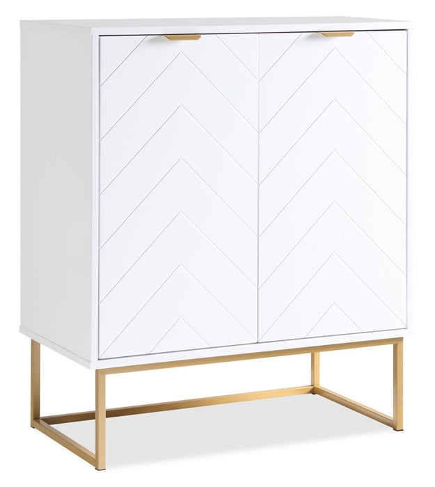 Armoire décorative Lottie de 28,5 po à 2 portes - blanc lustré