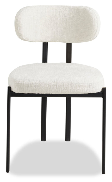 Chaise de salle à manger Rio en tissu de polyester et en métal - taupe