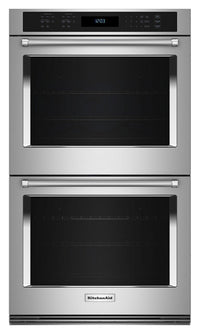  Four mural double électrique KitchenAid de 10 pi³ et de 30 po avec convection véritable - acier inox…