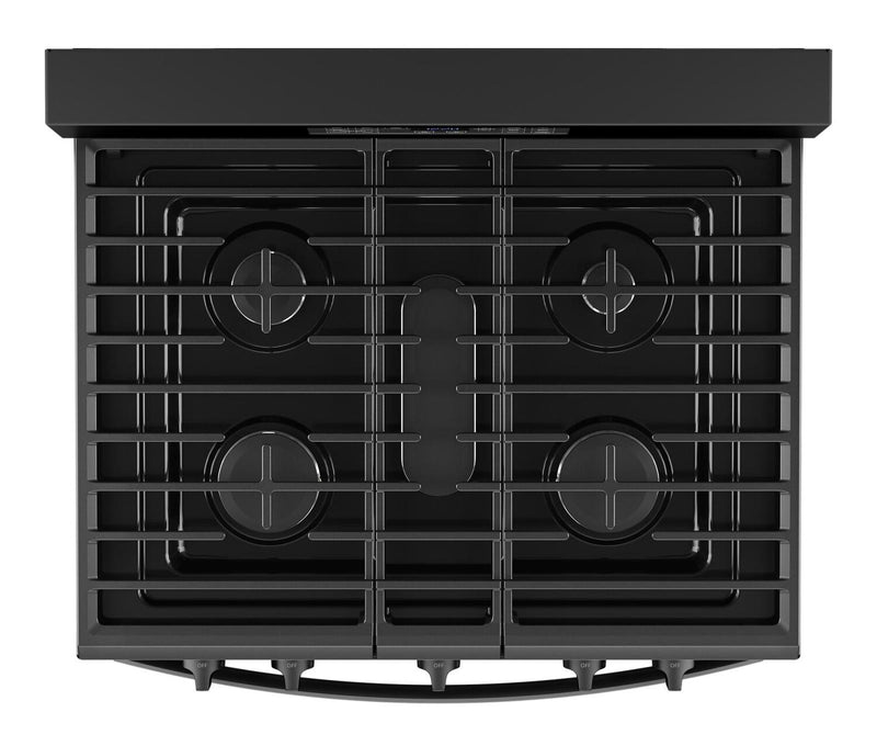 Cuisinière à gaz Whirlpool de 5,0 pi³ et de 30 po avec cuisson à air - noire - WFGS4530SB