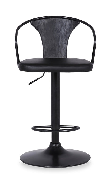 Tabouret bar Hero en tissu de cuir végétalien et en métal avec siège pivotant et réglable - gris