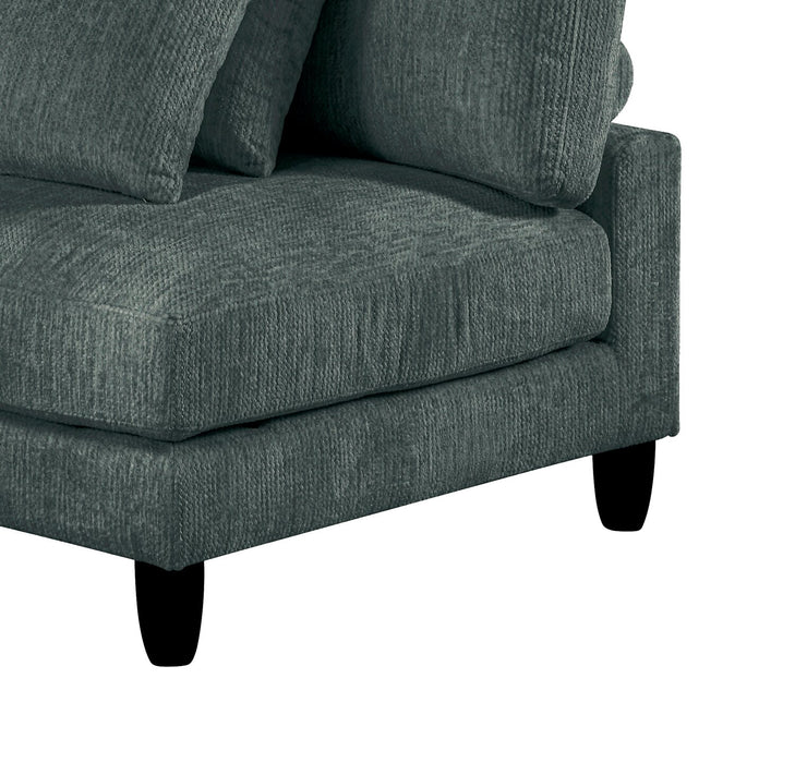Fauteuil en coin modulaire Lounge de 40 po en tissu chenille - gris