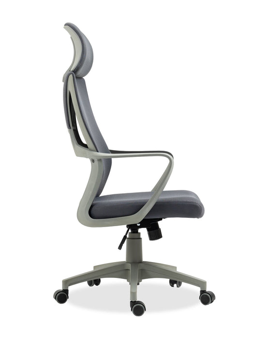 Chaise de bureau réglable Bennet de 24.4 po en mailles - grise