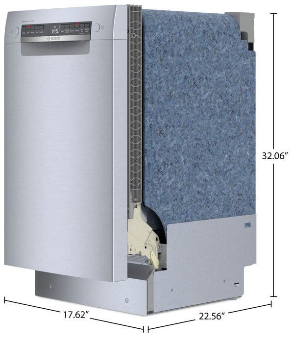 Lave-vaisselle intelligent Bosch série 300 de 18 po avec commandes à l’avant, PrecisionWash et 3e panier - SPE53C55UC