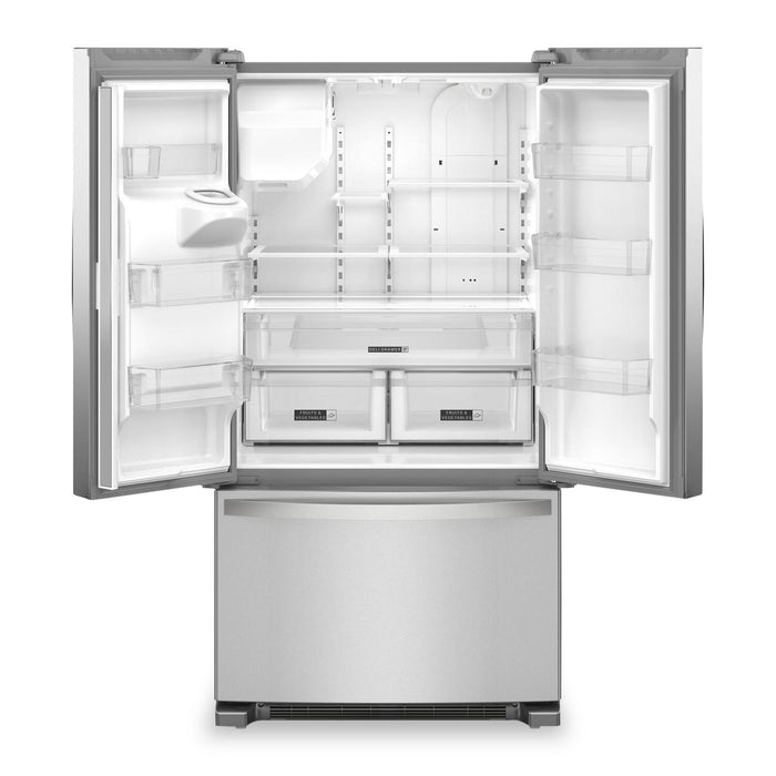 Réfrigérateur Whirlpool de 36 po et de 25 pi³ à portes françaises avec distributeur d’eau et de glaçons - WRFF3436RZ