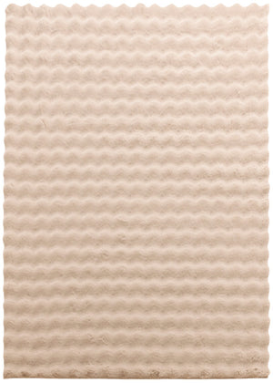 Carpette Bubble en fausse fourrure taupe avec revers en mousse à mémoire de forme - 7 pi x 10 pi