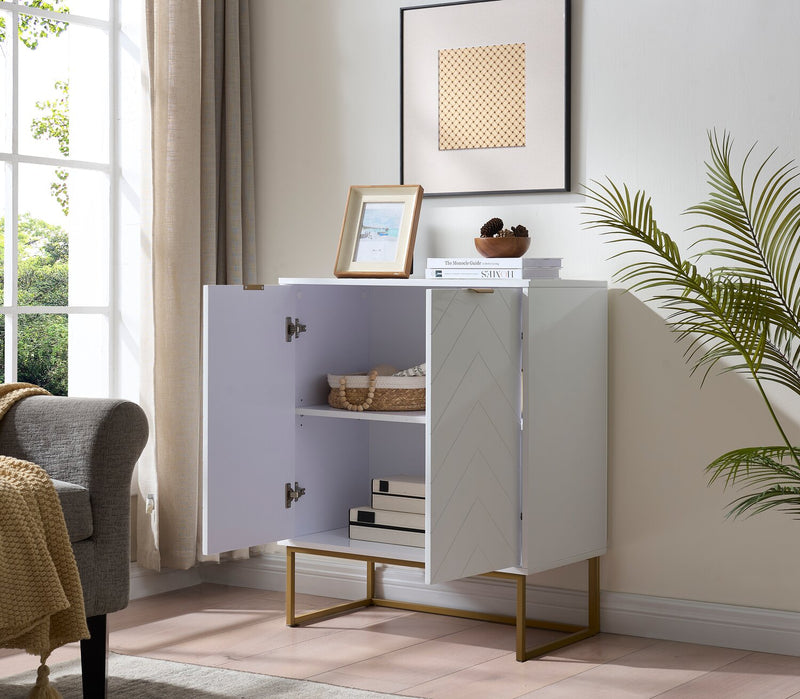 Armoire décorative Lottie de 28,5 po à 2 portes - blanc lustré