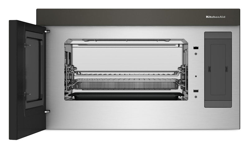 Four à micro-ondes à hotte intégrée intelligent multifonctionnel KitchenAid à installation affleurée - Minerai noir  - YKMMF730PBE