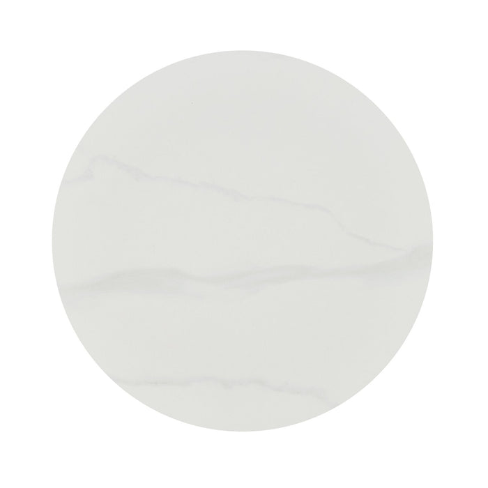 Table d’appoint Nevan de 14 po avec dessus en pierre frittée blanc - noir