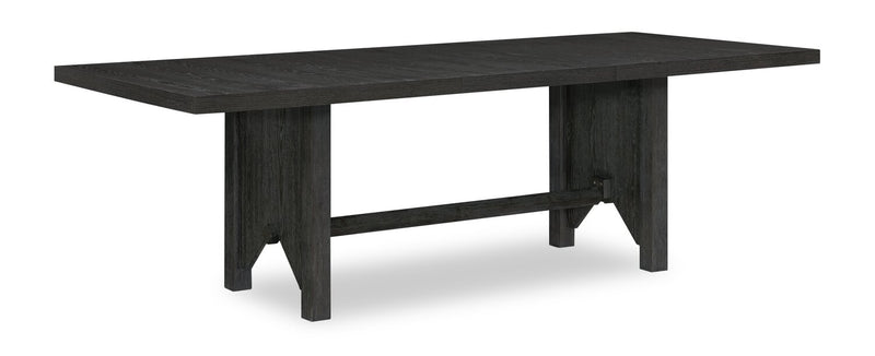 Ensemble de salle à manger Emery 5 pièces en bois avec table, rallonge, 72 po à 96 po (L) et 4 chaises - noir et gris