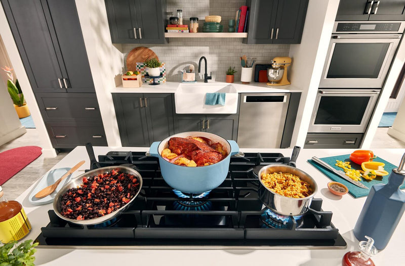 Surface de cuisson à gaz sur vitrocéramique KitchenAid de 30 po – KCGG530PBL