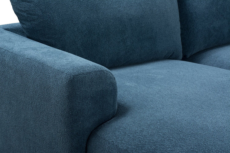 Sofa sectionnel modulaire de gauche Voyage 6 pièces en tissu avec console et coussins de dossier amovibles - bleu