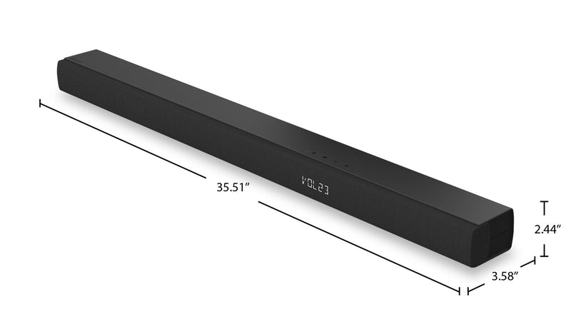 Barre de son Hisense à 3.1 canaux avec Dolby AudioMD, DTS Virtual:XMC et caisson d’extrêmes graves sans fil de 480 W (HS3100)