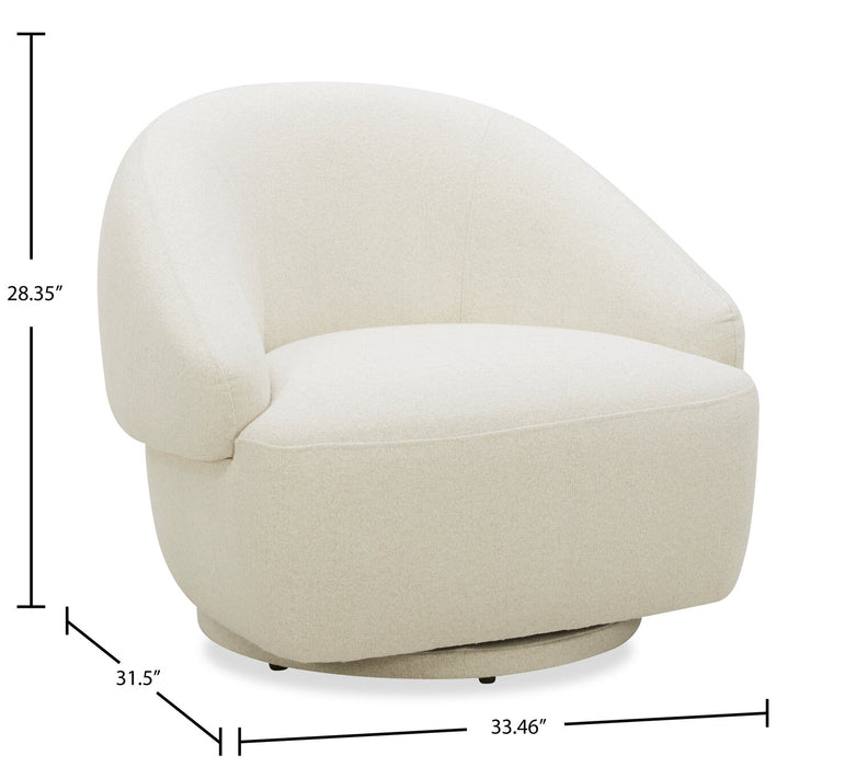 Fauteuil d’appoint pivotant Villa - ivoire