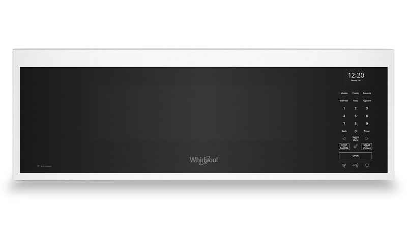 Four à micro-ondes à hotte intégrée intelligent à profil bas Whirlpool de 1,1 pi3 - blanc - YWMML5530RW