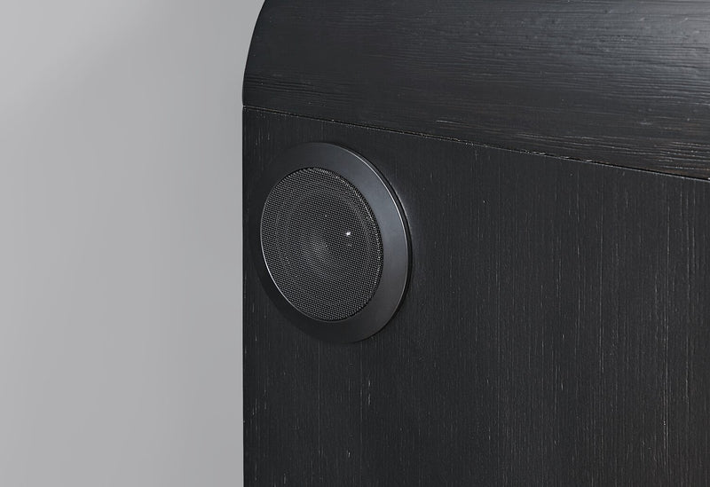 Table de nuit moderne Kaleo de 26,5 po (L) x 28 po (H) à 2 tiroirs avec éclairage à DEL et haut-parleur - noire