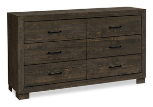 Commode de chambre à coucher Ethan de 59 po (L) x 34 po (H) à 6 tiroirs - brun rustique