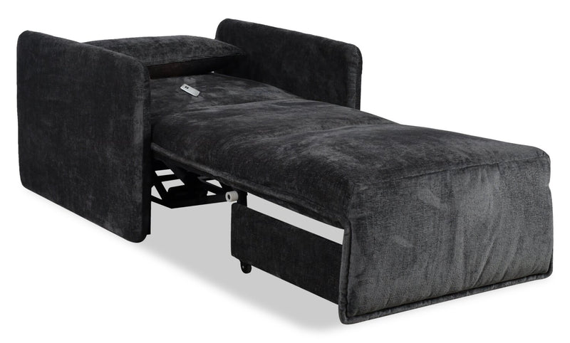 Fauteuil-lit Dawn de 42 po en tissu de chenille - gris