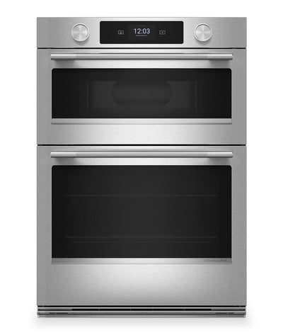 Kitchenaid 27" Smart Electric Combo Wall Oven with Assisted Cooking Modes - PrintShield™ - KOEC727SPS | Four mural combiné intelligent électrique KitchenAid et de 27 po avec modes de cuisson assistée - PrintShieldMC - KOEC727SPS
