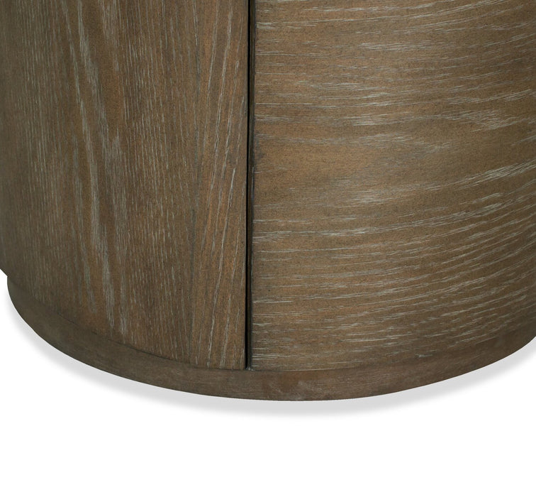 Table de bout moderne ronde Eldon de 22 po en bois massif avec rangement - marsouin