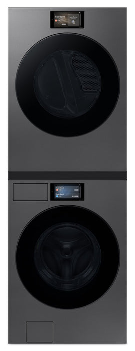 Laveuse à chargement frontal de 6,1 pi³ et sécheuse électrique de 7,6 pi³ de Samsung Bespoke -acier foncé